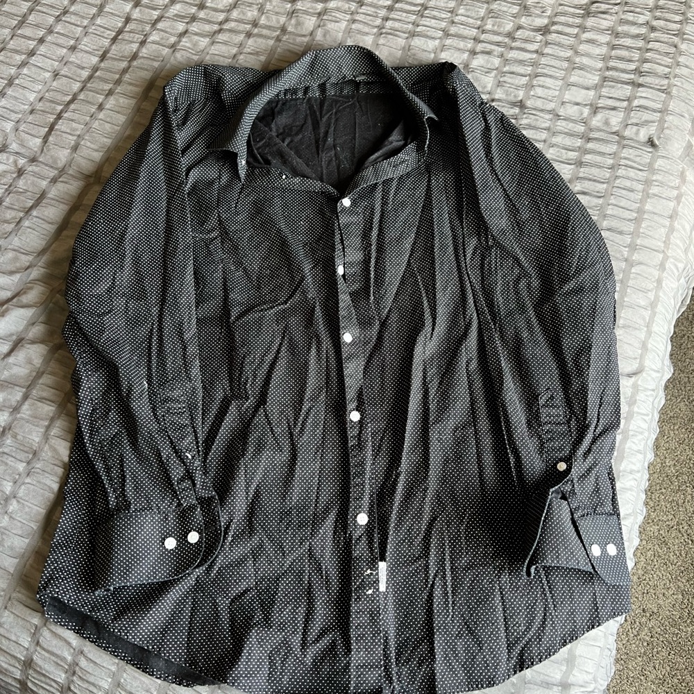 Tahari Black and White Dotted Shirt
